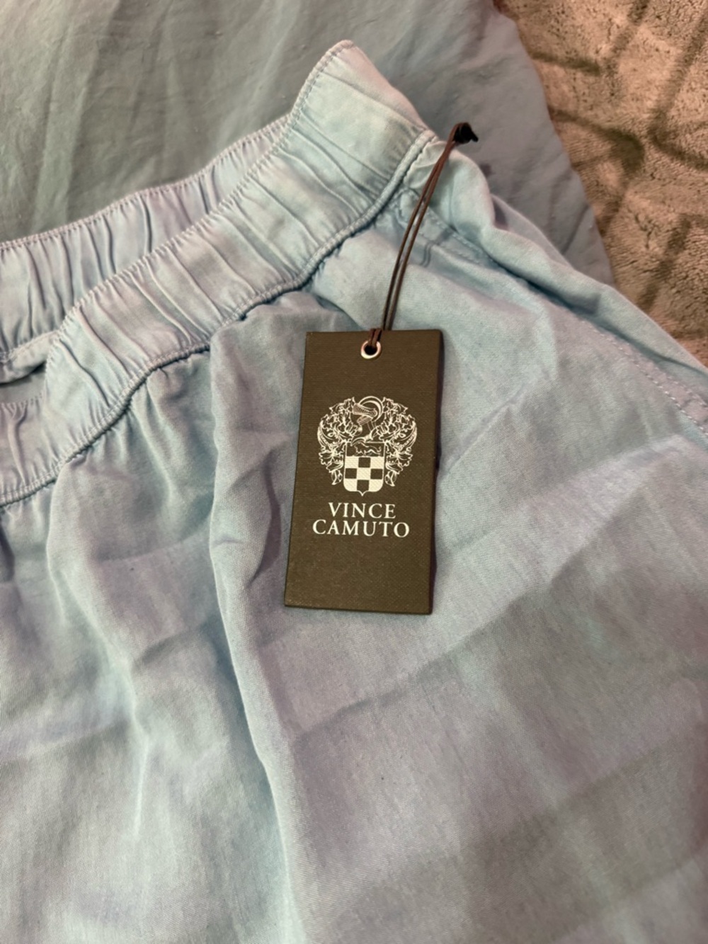 Light Blue Wide-Leg Drawstring Pants - Picture 3 of 4